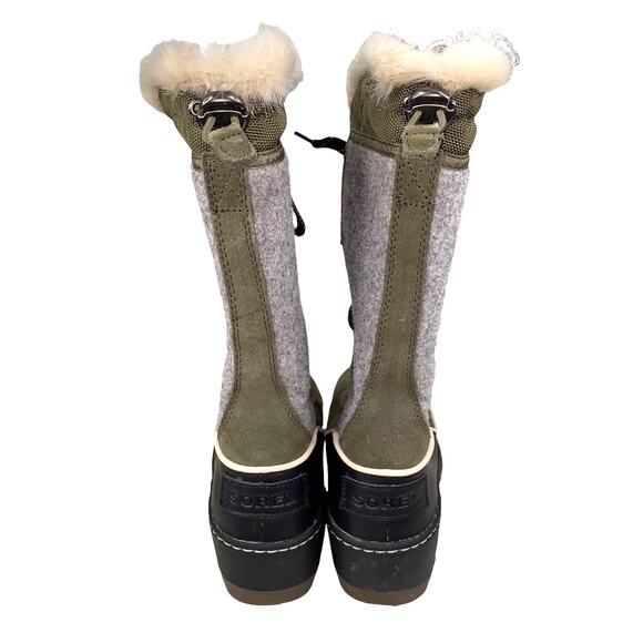 Sorel Women’s Tivoli III Green Suede Tall Winter Boot Size US 6.5 - Picture 7 of 9